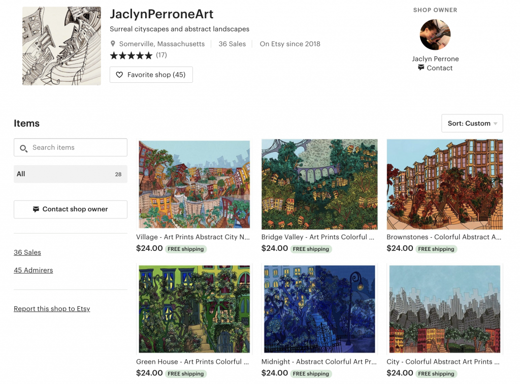 Jaclyn Perrone's Etsy Store